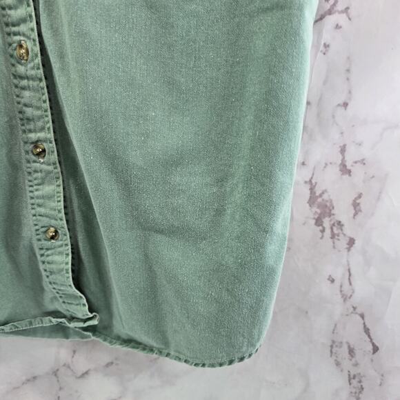Vintage Shirt Womens Medium Green Tank Snap Sleeveless Shirt 90s Seafoam Muscle - Picture 5 of 12